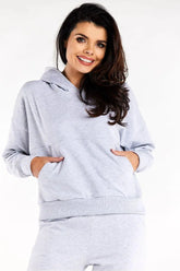 Infinite You long sleeves hood and decorative sweatshirt  Adomoo